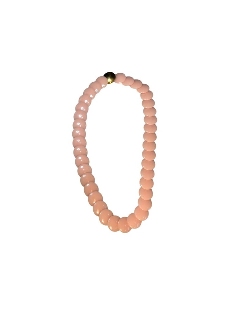 Vintage Trifari Pink Lucite Disc Beaded Necklace w Gold-Tone Clasp Elegant Retro - Picture 5 of 8